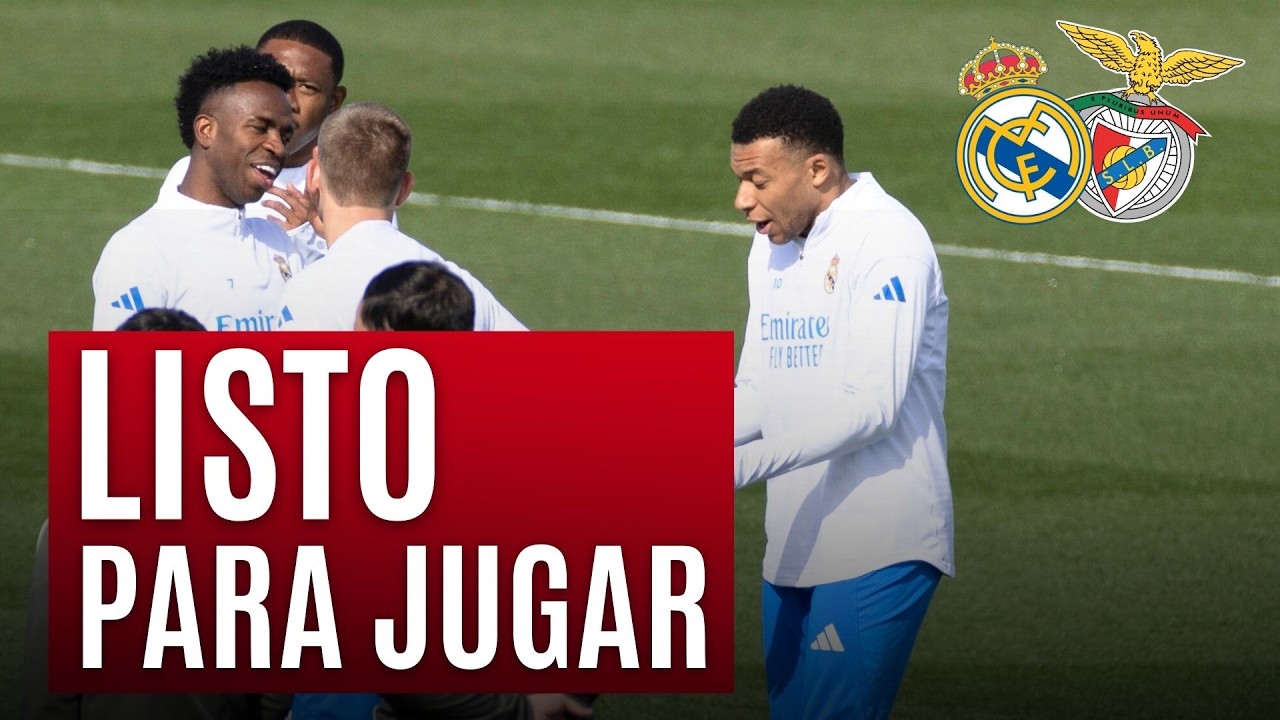 ¡MBAPPÉ listo para el BENFICA!: Entrenamiento del REAL MADRID en la previa del partido de CHAMPIONS