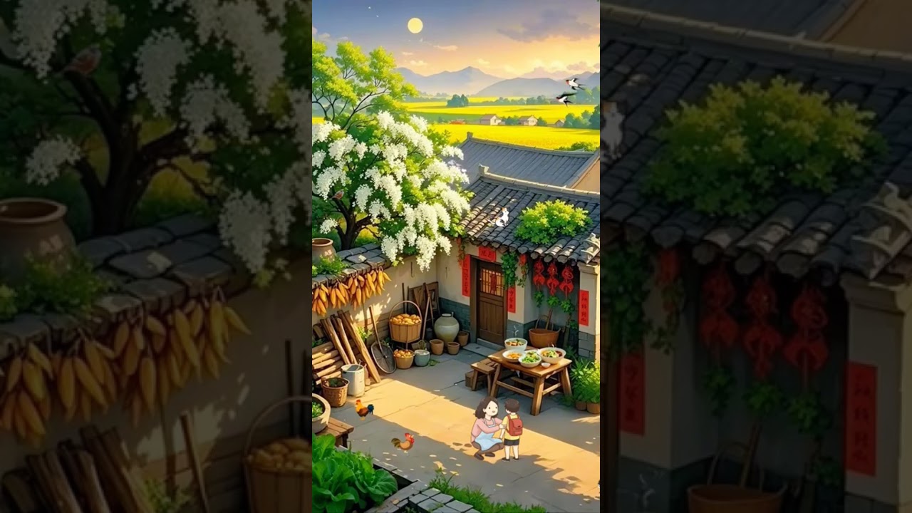 Peaceful Countryside Morning | Cozy Village Life #tiktok  #animeshorts   #villagelife   #relaxing