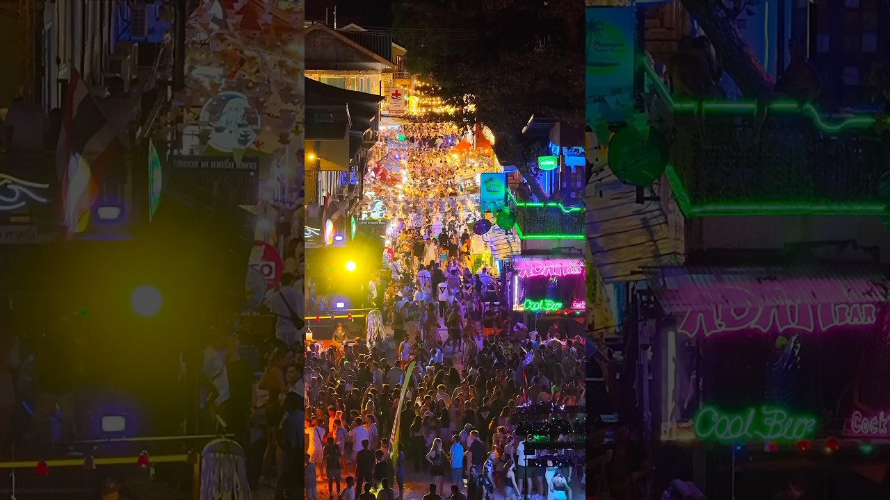 Full Moon Party &mdash; the wildest night in Thailand 🌕💥 #thailand #party #beachparty #fyp #shorts