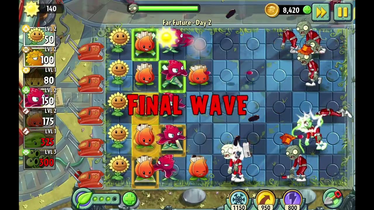 Plants vs. Zombies 2 : Far Future - Gameplay Walkthrough Part 1 | Po Gaming