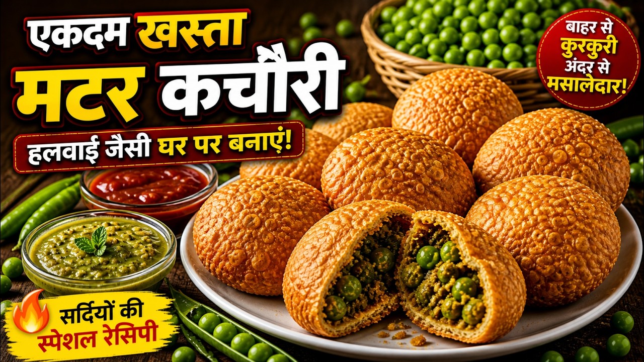 Matar Kachori 🟢🥟 | Khasta & Crispy | Winter Special Recipe 😍Khasta Matar Kachori