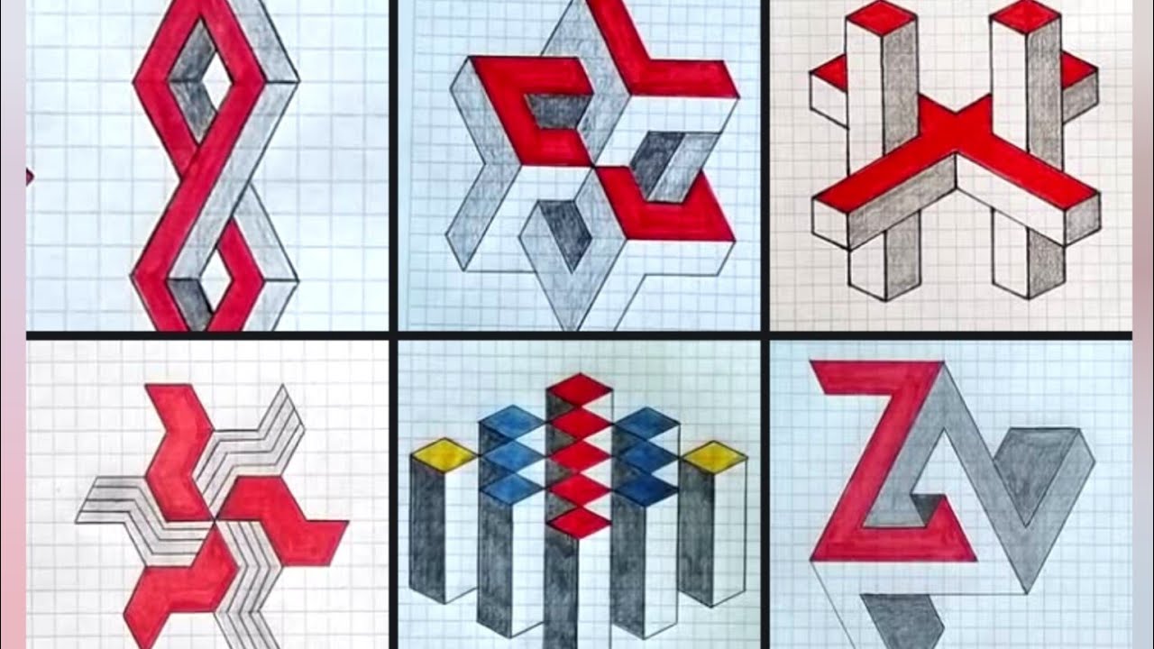 Seis dibujos fáciles en 3 d 