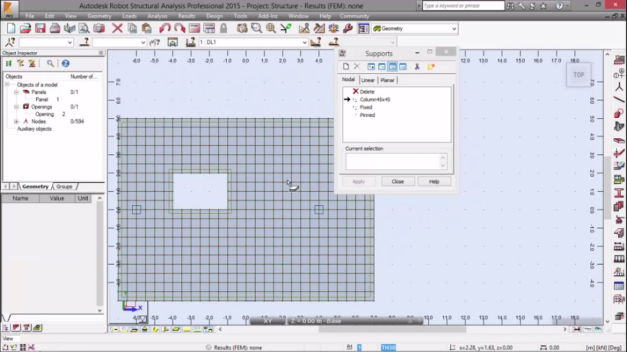 Exercise 8 - Part 1 - Defining and Analyzing a Concrete Floor (Robot Structural Analysis)
