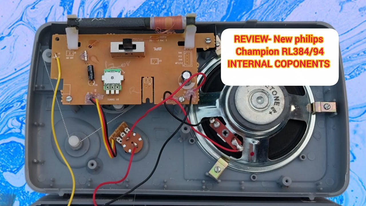REVIEW- NEW PHILIPS CHAMPION RL 384/94 D.S.P. BASE FOUR BAND RADIO INTERNAL COPONENTS 