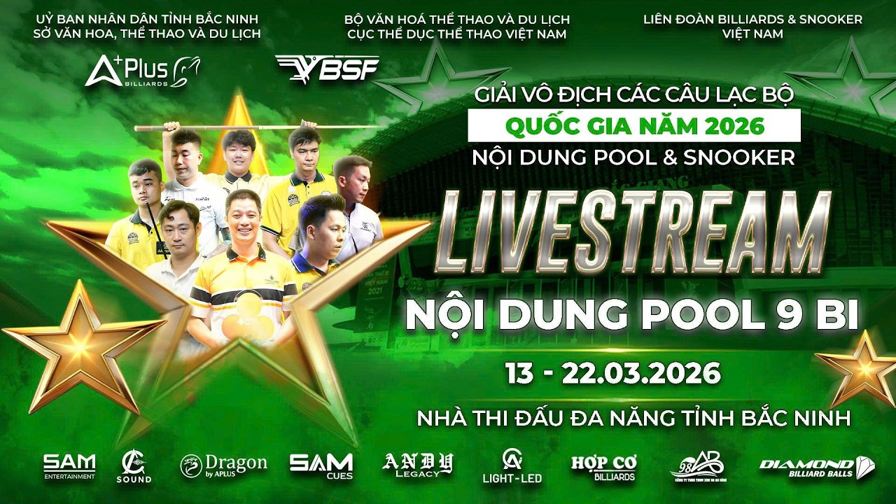 Live 🔴 9 Ball | Nguyễn Như Ý - Đinh Quang Dũng | Giải Vô Địch Các CLB Quốc Gia 2026 | Hợp Cơ