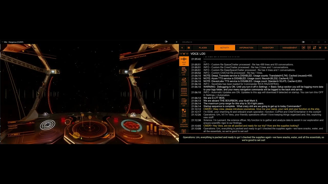 EDCoPilot and COVAS:Next - Using the AI to simulate multiple crew members