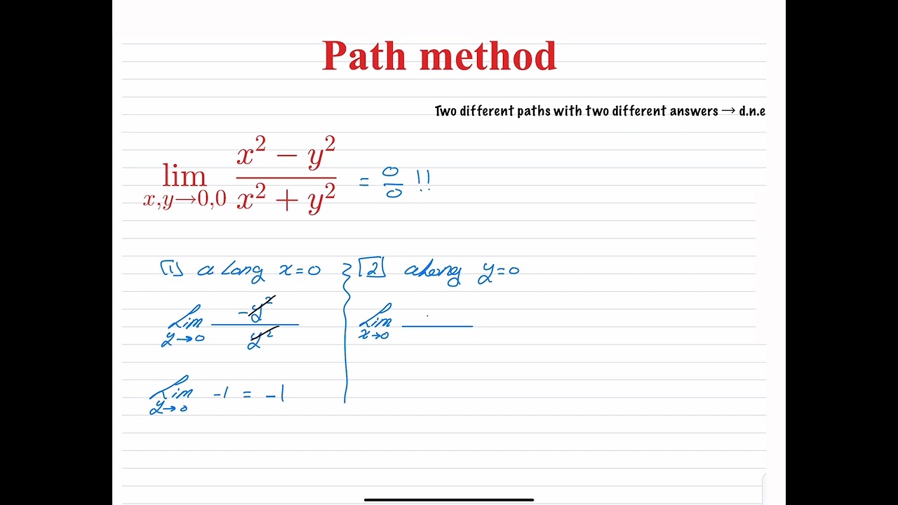 calculus 3 limits by path method