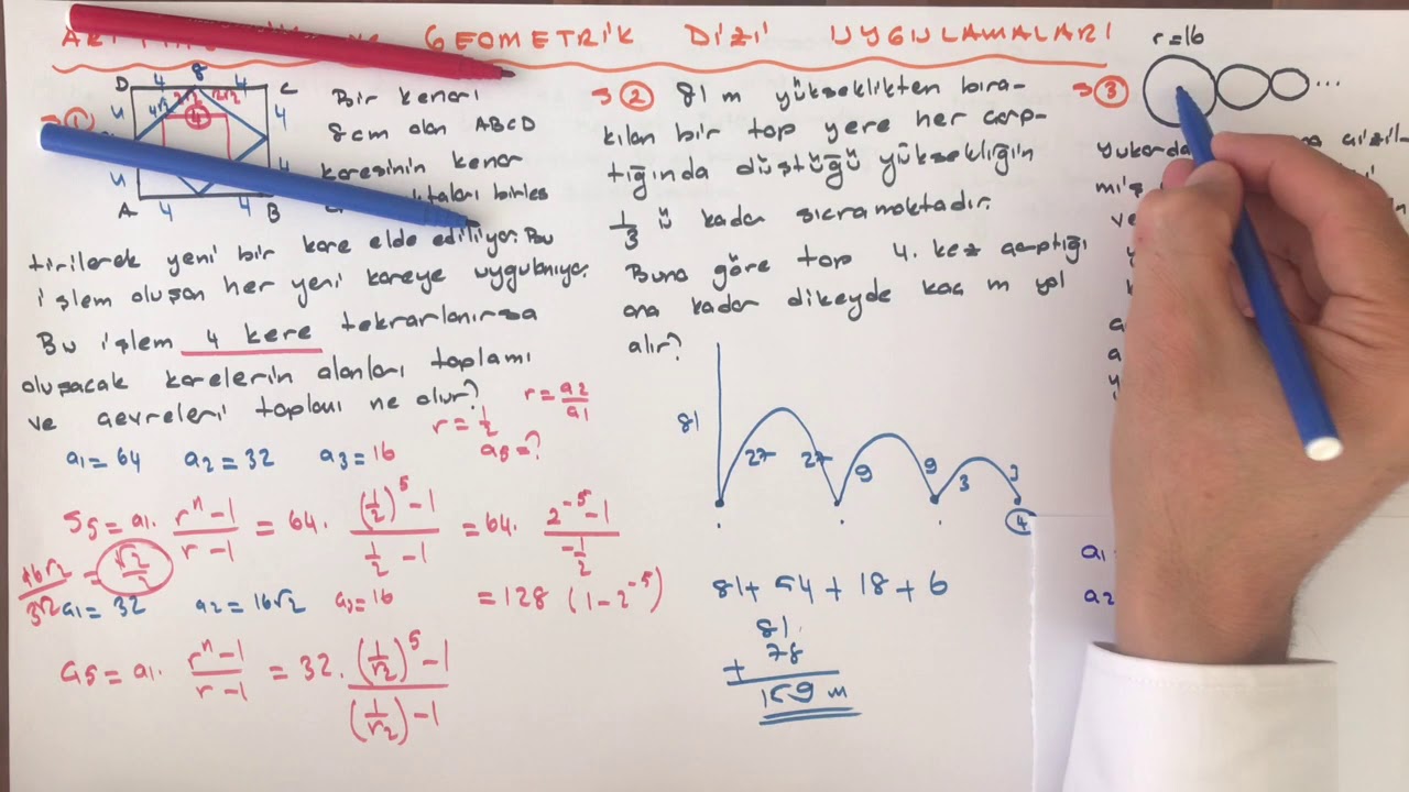 DİZİLER - 8 (Aritmetik ve geometrik dizi uygulamaları)