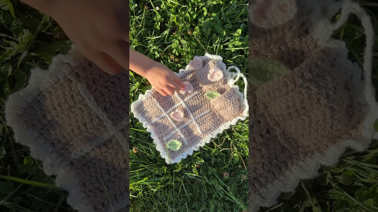 Crochet Tic Tac Toe game!!🌱💕 #crochet #tictactoe
