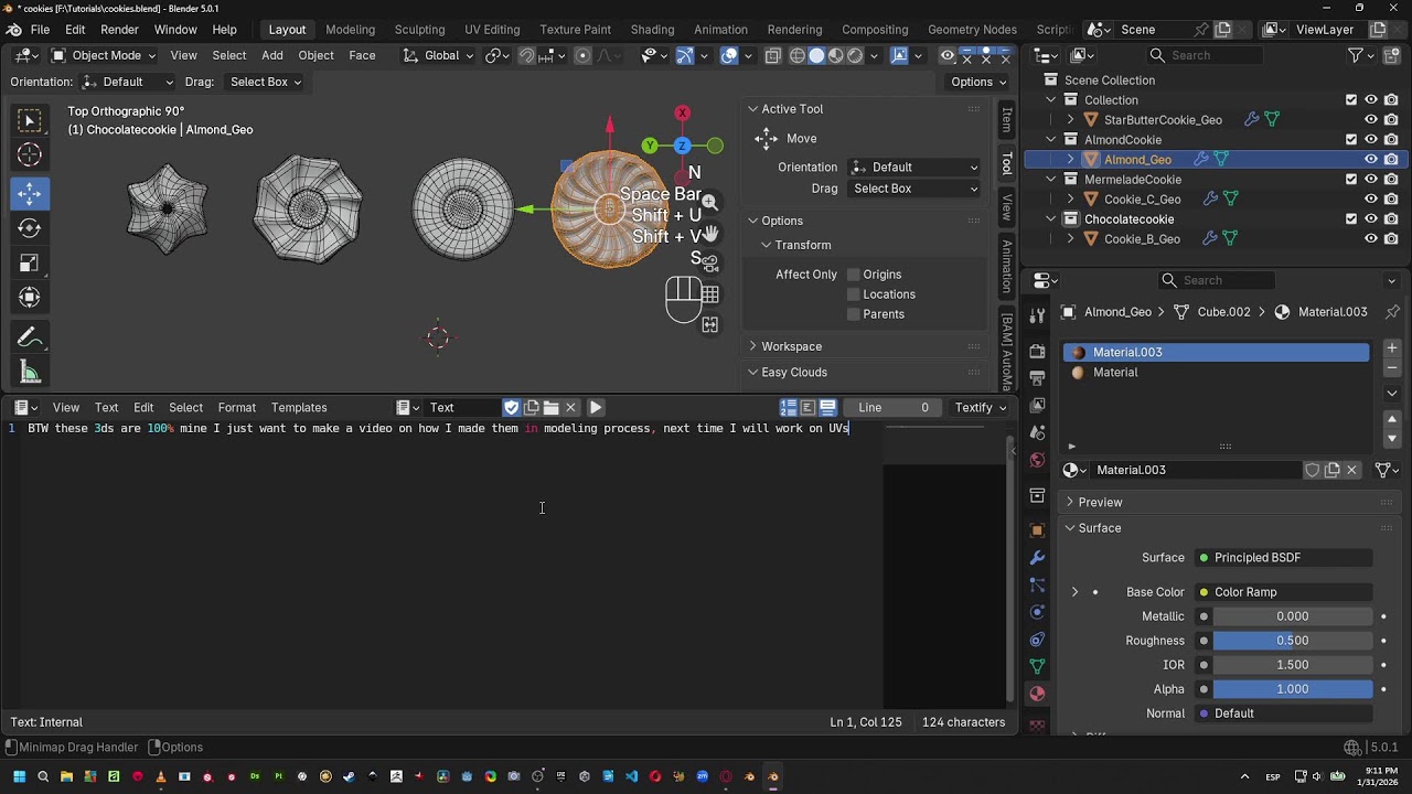 Live Cookies Modeling Blender