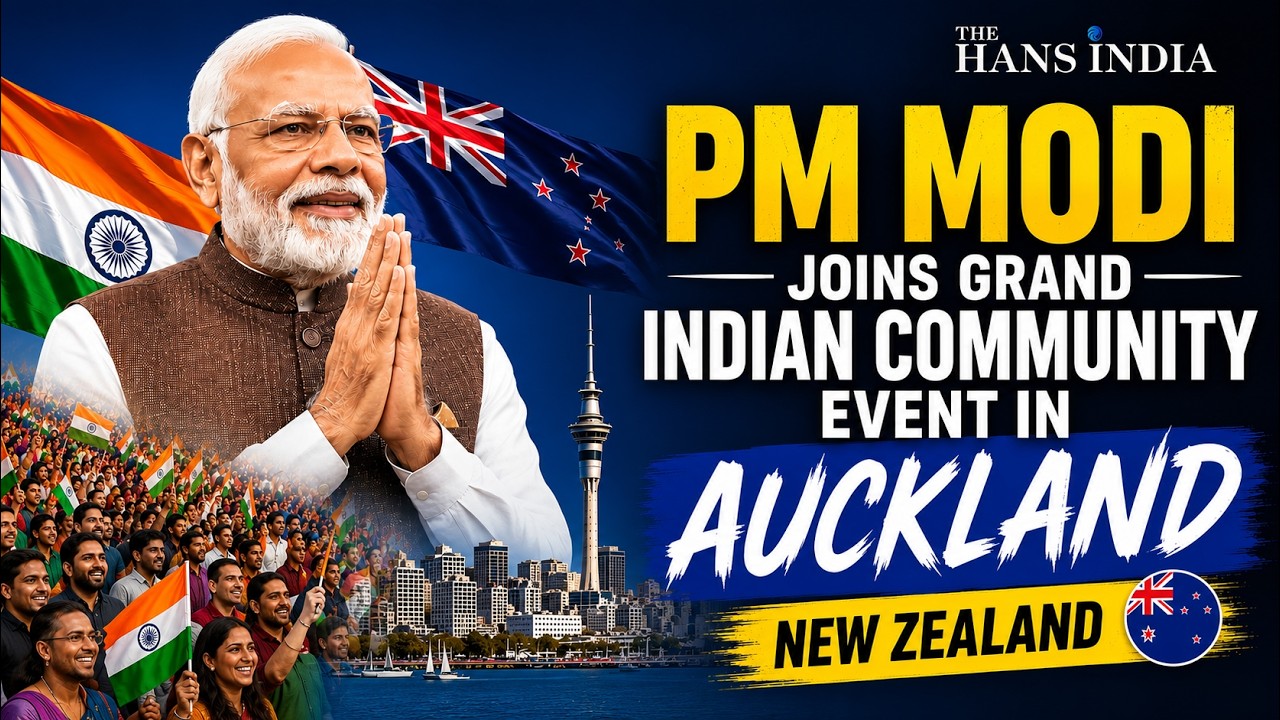 PM Modi Delivers a Stunning Speech to Thousands in Auckland, New Zealand | The Hans India