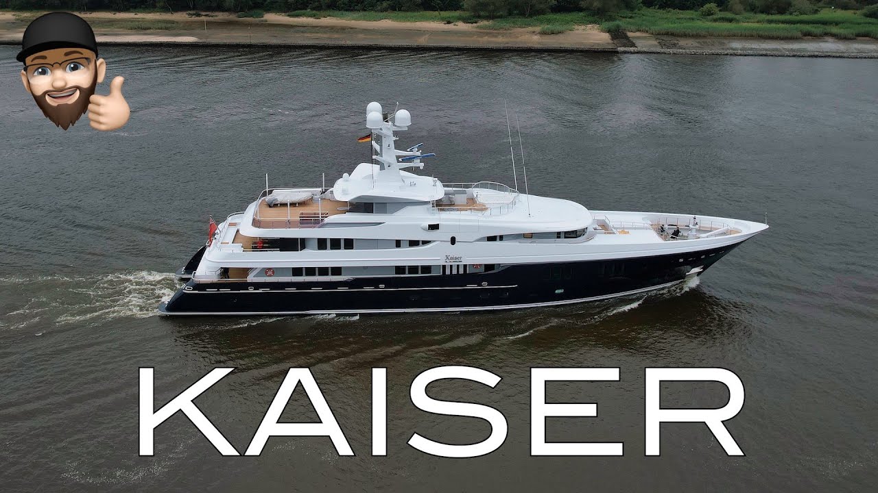 4K | Yacht KAISER - Seatrial after refit & service - Abeking and Rasmussen shipyard