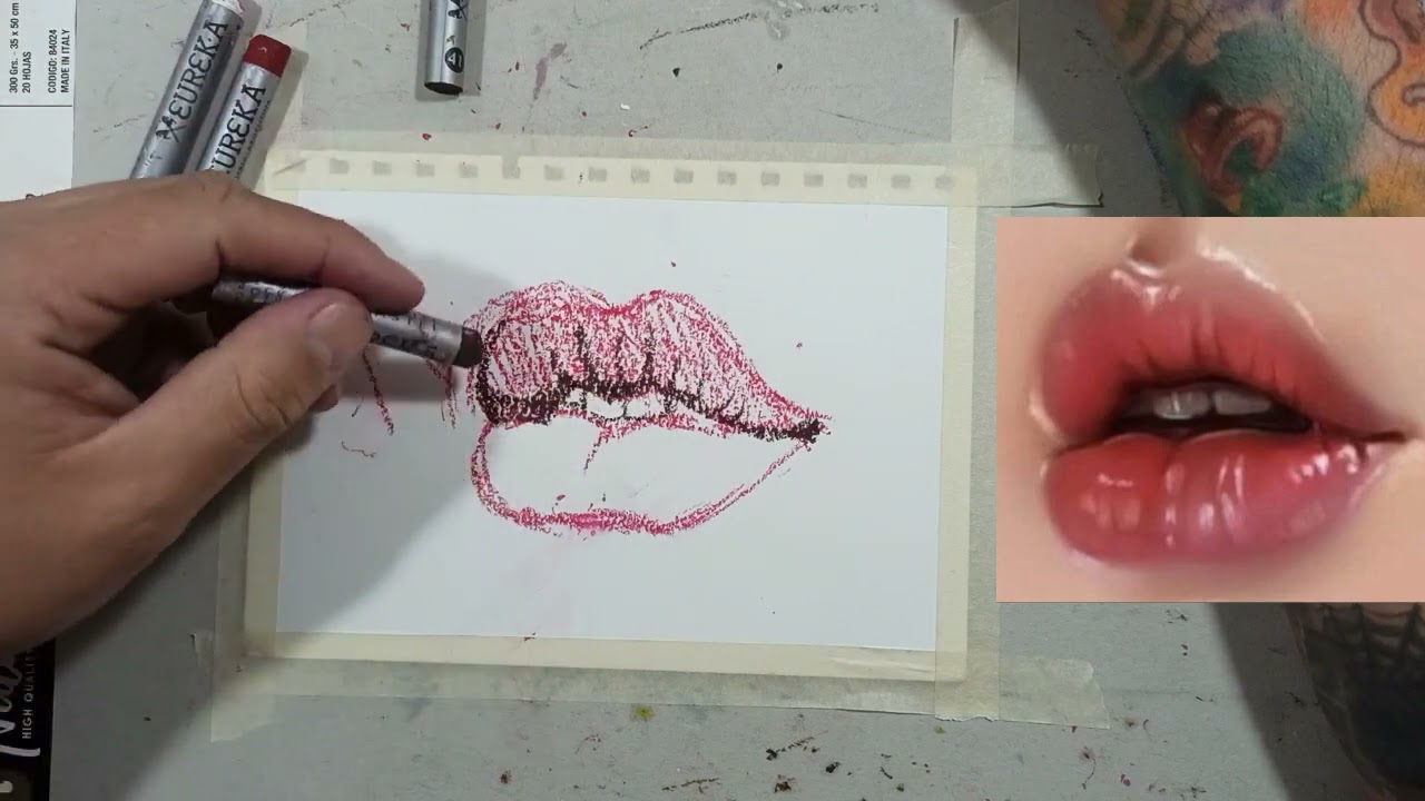 Tutorial de pintura con óleos pastel para principiantes. Labios
