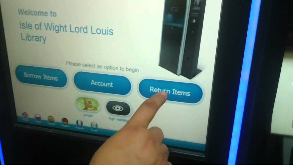 Demonstration of Self Service Library Kiosks at Newport Lord Louis Library