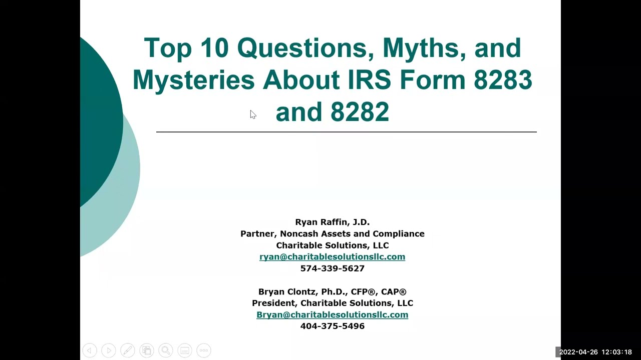 Top 10 Questions, Myths, and Mysteries About IRS Form 8283 and 8282