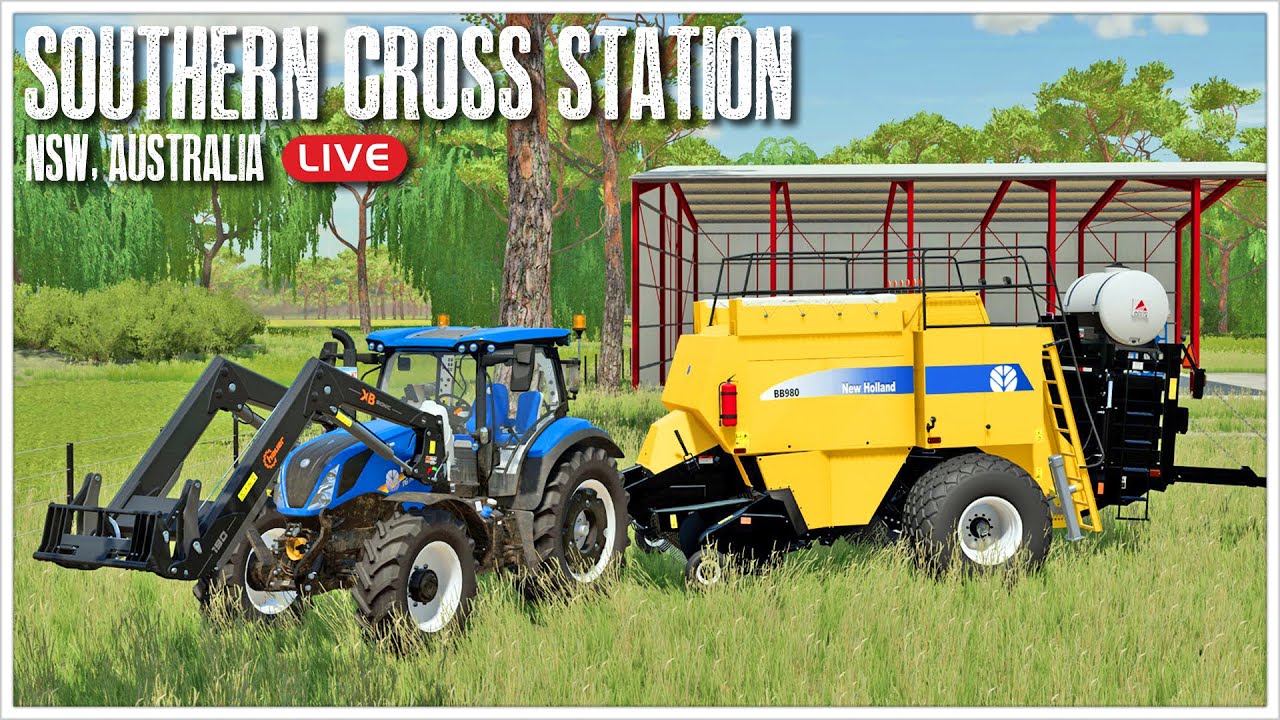 🔴LIVE 🔴 Finishing Hay and Leasing more Land - Southern Cross Station, NSW, Australia🦘🦘 - Farm Sim 22