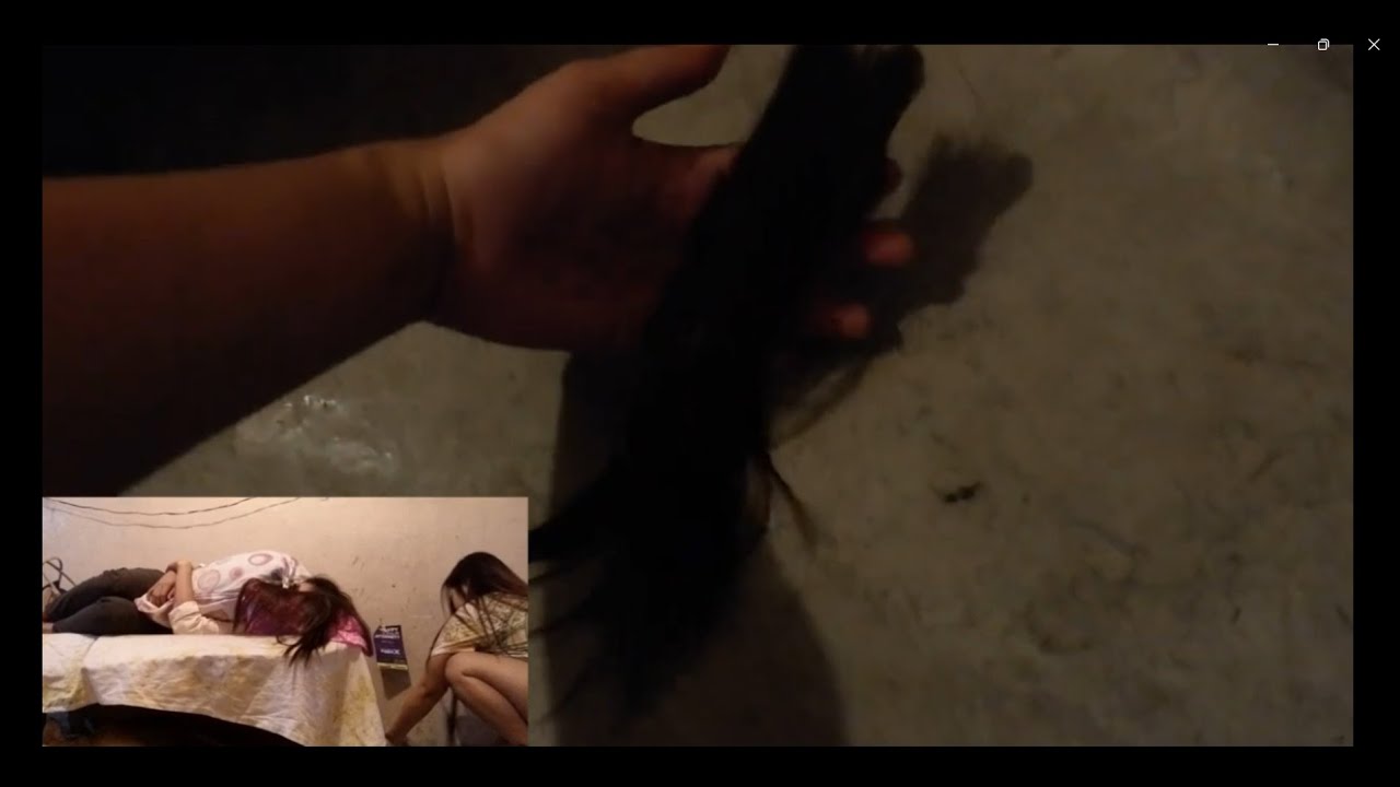girl long haircut while sleeping crying