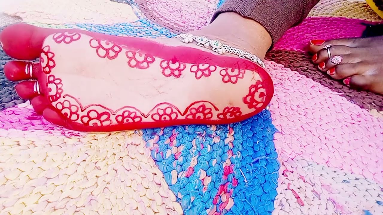 Pair Talve Ki Bahut Easy And Beautiful Aalta Design 😍 पैर तलवे की बहुत खूबसूरत डिजाइन Beautiful 