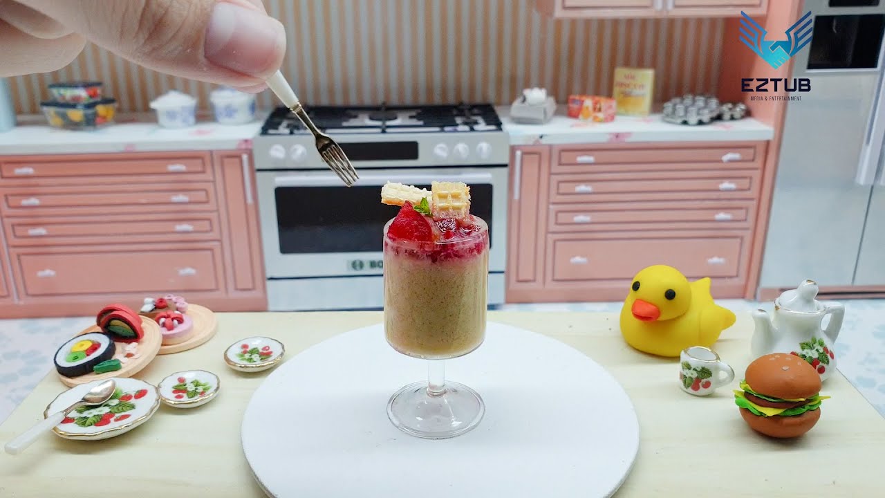 How to make plums jam with coffee panna cotta | Miniature cooking