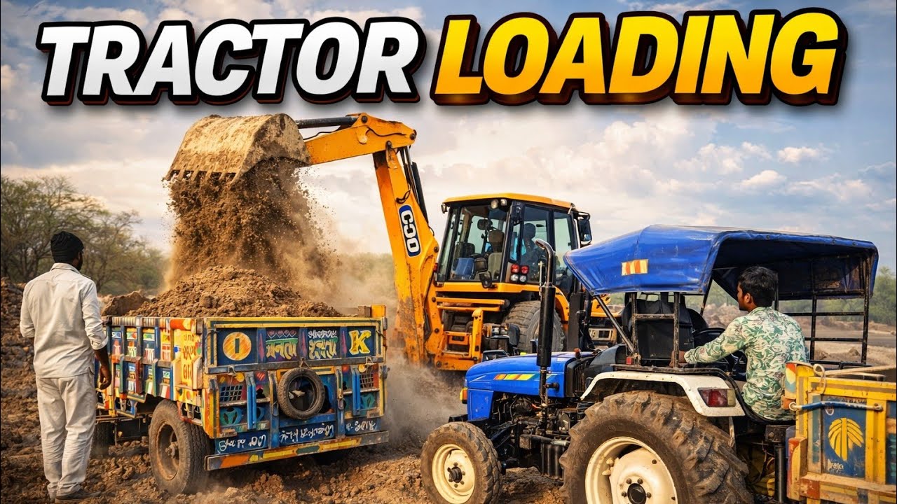 JCB TRACTOR LOADING VIDEO | Eicher 380 And Solis 4415 