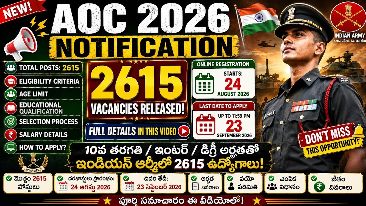 🔥 AOC 2026: 2615 Vacancies | Don't Miss This Opportunity | Full Details