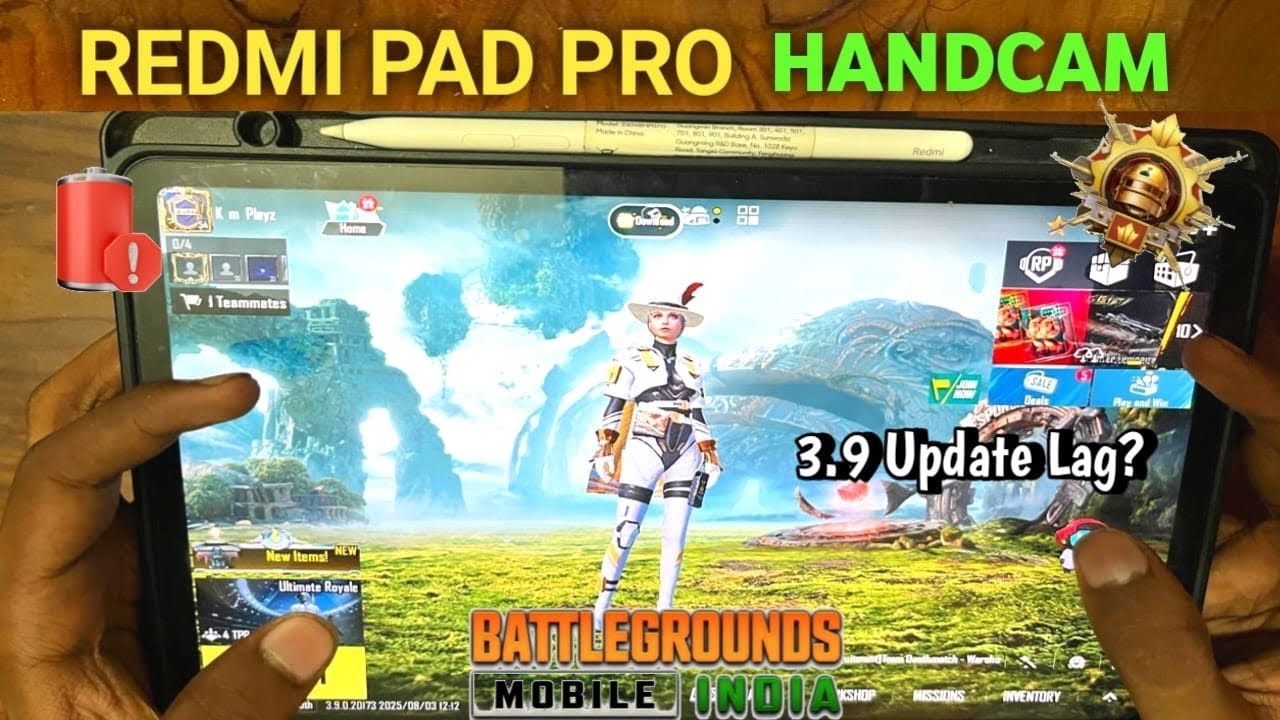 Redmi Pad Pro Bgmi New Update 3.9 Handcam |