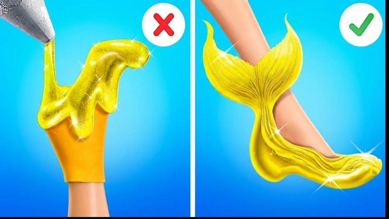 🧜‍♀️💙 Transformation en petite sirène || Astuces amusantes et idées créatives de bricolage