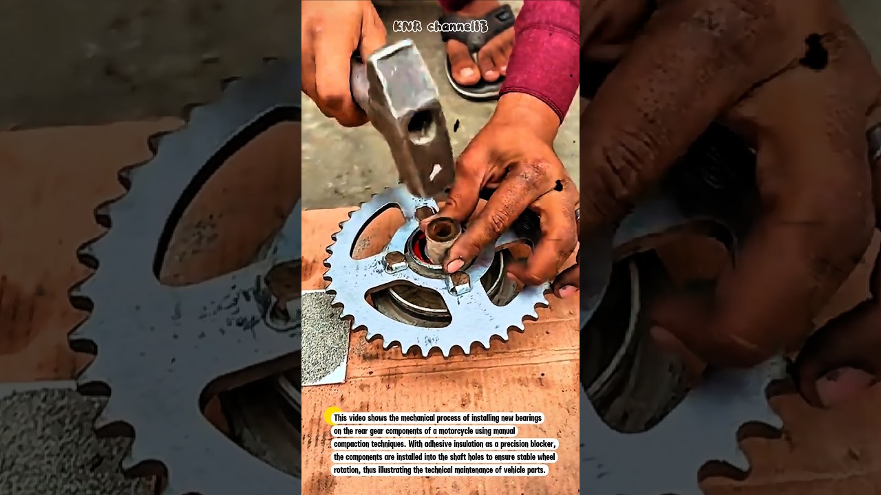The Process of Installing Bearings on Motorcycle Rear Gears#shorts #satisfying #welding #working
