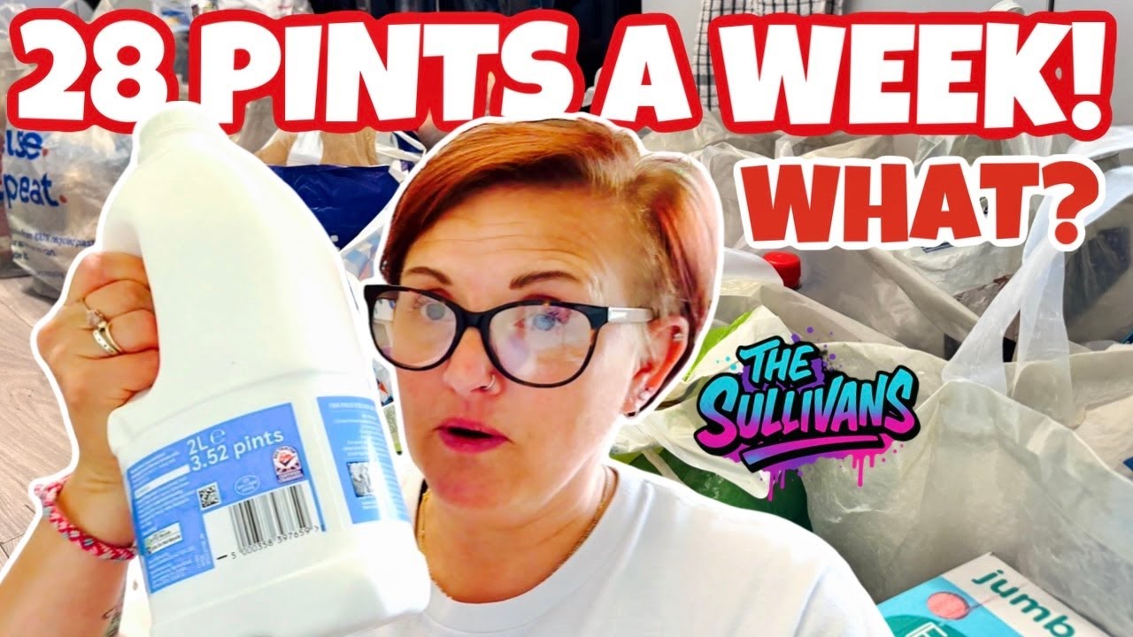 ** 28 PINTS of MILK a WEEK! ** | Massive Family Grocery Haul UK!