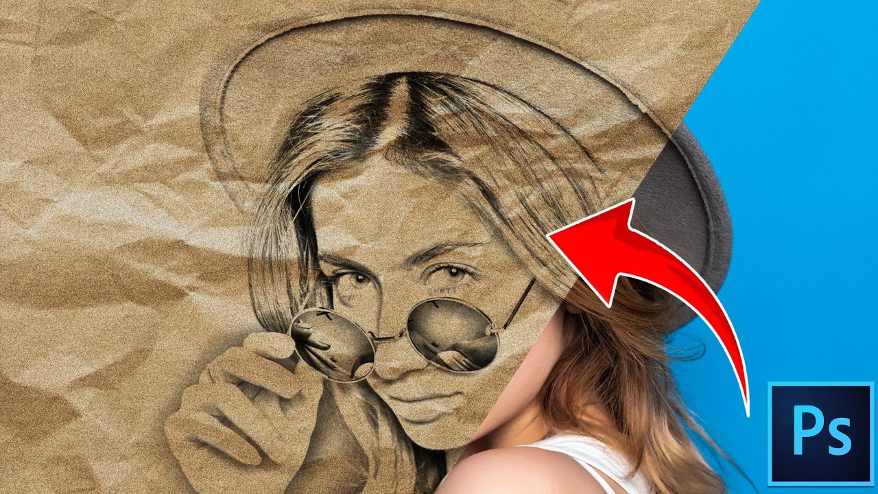 Turn any photo into a realistic sketch in Photoshop ✏️🖼️#photoshoptutorial   #photoediting  #shorts