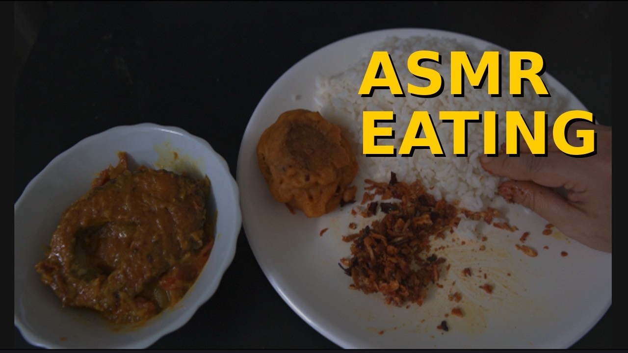 ASMR Eating Sounds 🍚 | Rice, Fish Curry & Balachao Vorta Mukbang