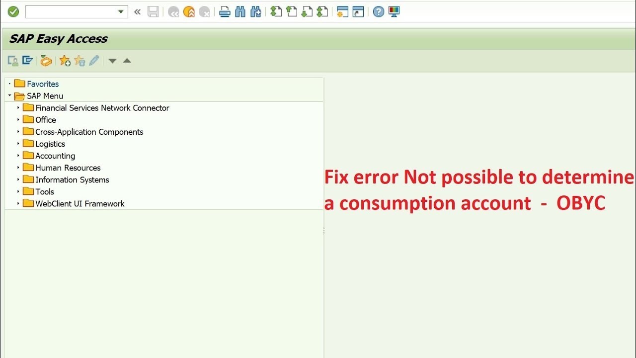 Fix error Not possible to determine a consumption account in SAP