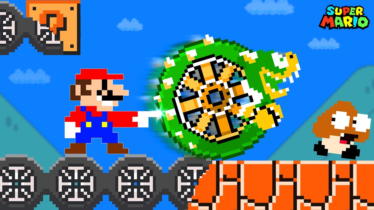 What If Everything Mario Touches Turns Into Tires in Super Mario Bros?