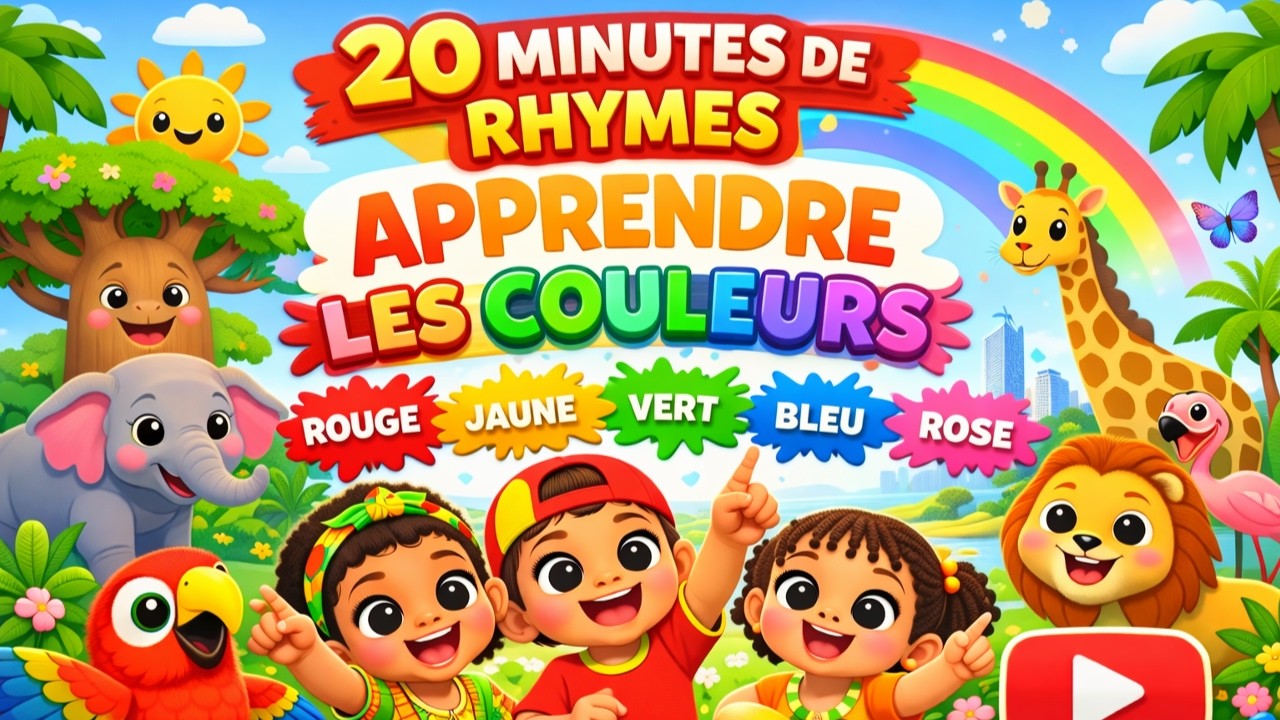 20 MINUTES DE RHYMES 🎨 Apprendre LES COULEURS avec les Animaux du Safari 🦁🌈 | Safar Kids