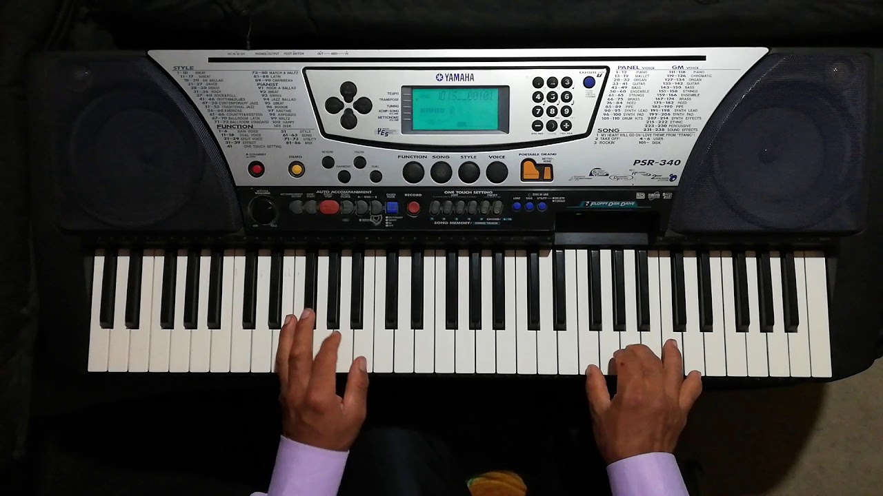 TOCANDO ARPA EN EL TECLADO YAMAHA PSR 340  MINISTERIO FUEGO GLORIOSO  2019
