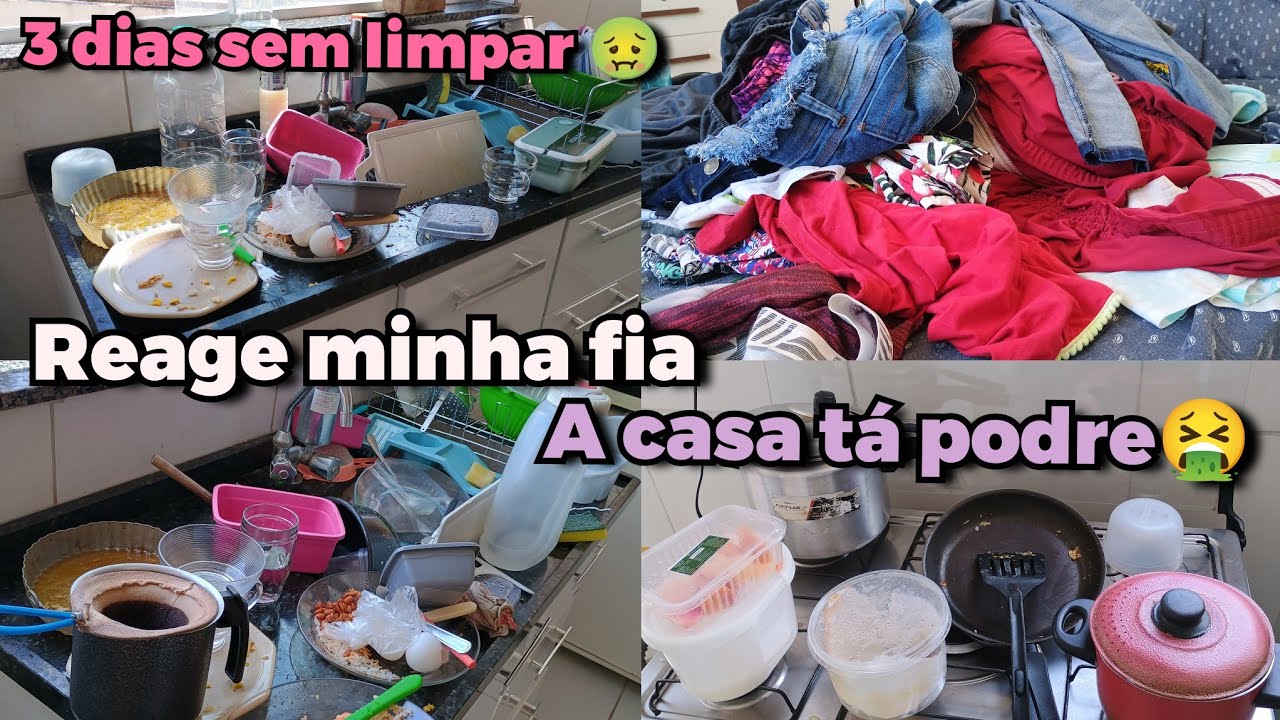 3 DIAS SEM LIMPAR A CASA😵‍💫/ A CASA FICOU PODRE🤮/FAXINA PESADA🧹🧼