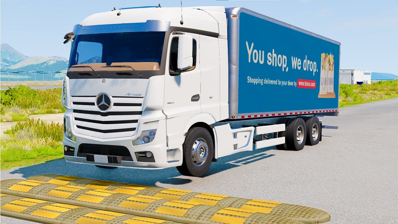 Cars, Bus, Pickups and trucks vs Speed Bumps 