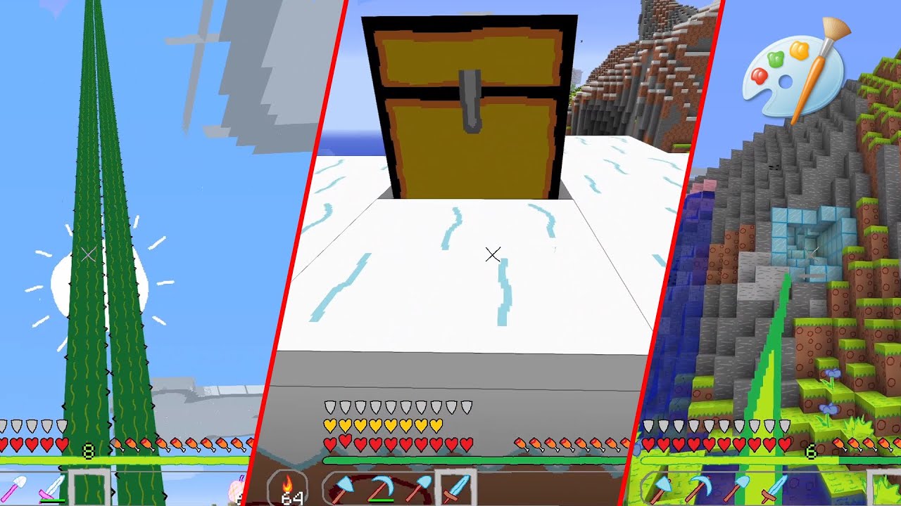 If Minecraft Graphics were made in MS Paint (Part 3)(MOST LUCKY MINECRAFT EVER VIDEO)