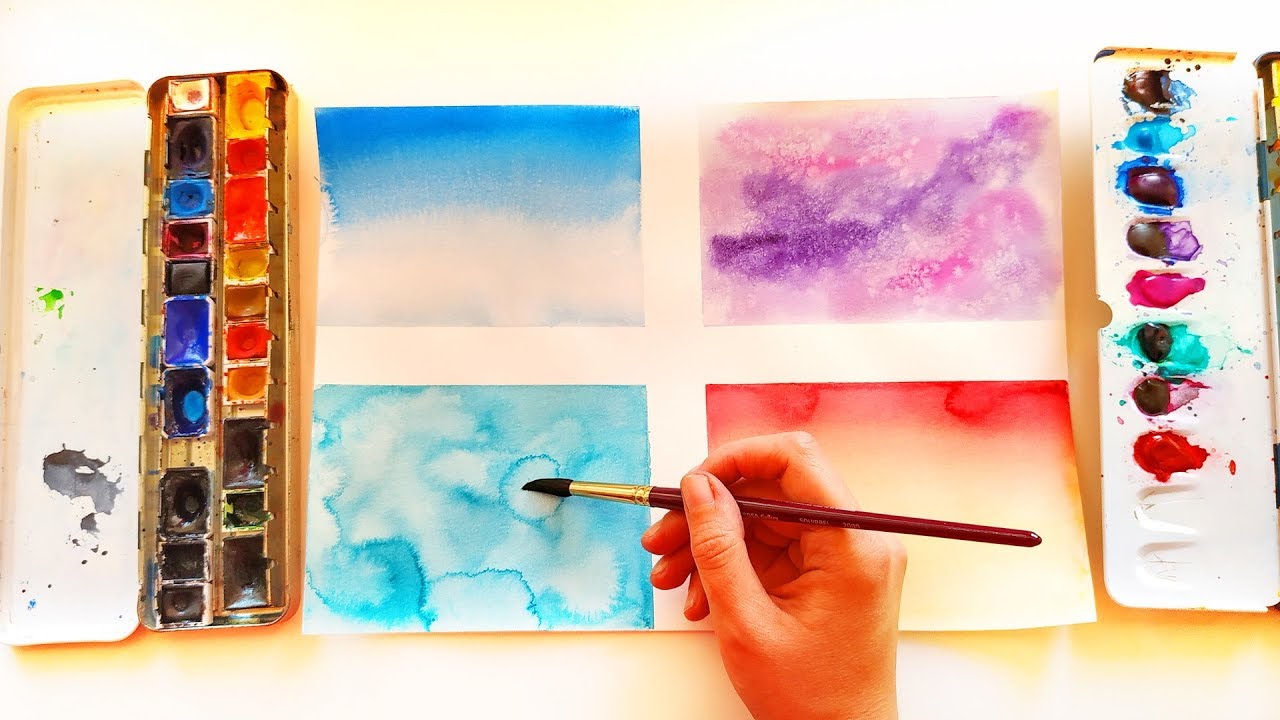 Easy Watercolor Background Techniques Ideas For Lettering - Painting For Beginners