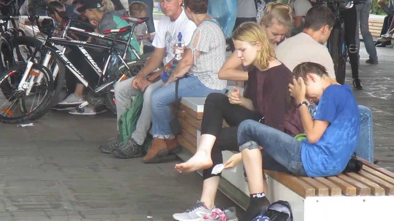Cleaning The Sole Of Her Foot