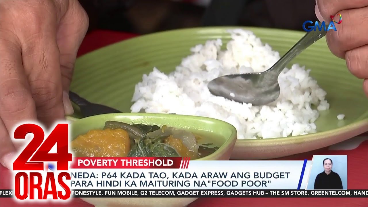 NEDA: P64 kada tao, kada araw ang budget para hindi ka maituring na “food poor” | 24 Oras