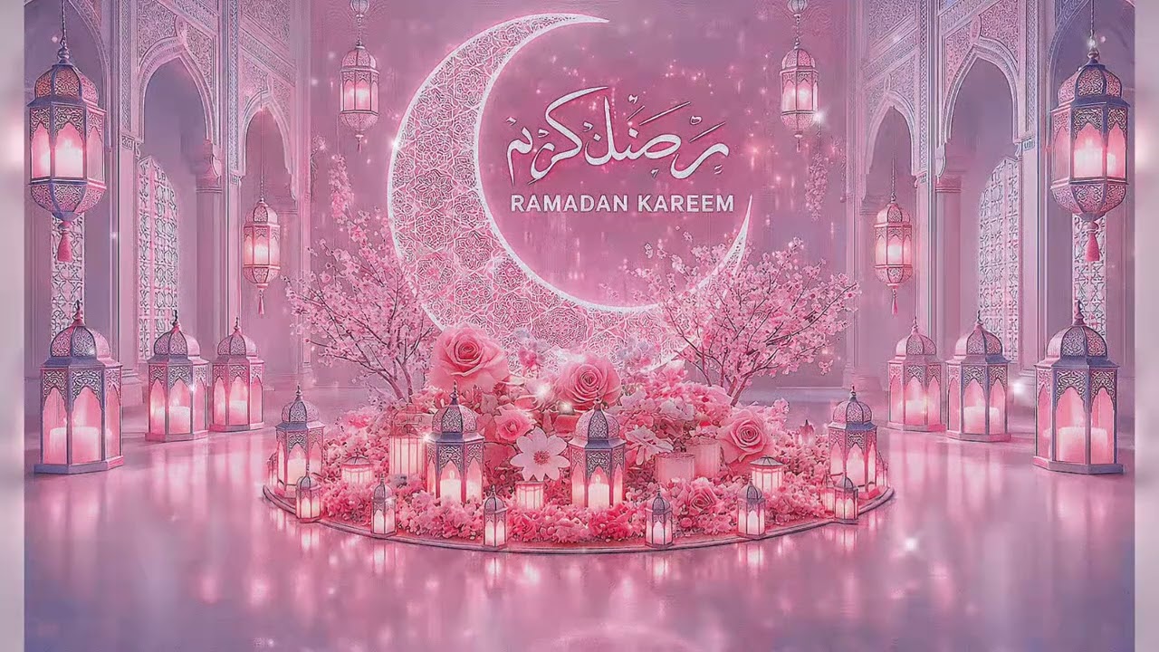 Stunning Elegant Pink Ramadan Kareem 4K Background| 🌙🩷خلفية رمضان كريم زهري أنيقة ومذهلة4K