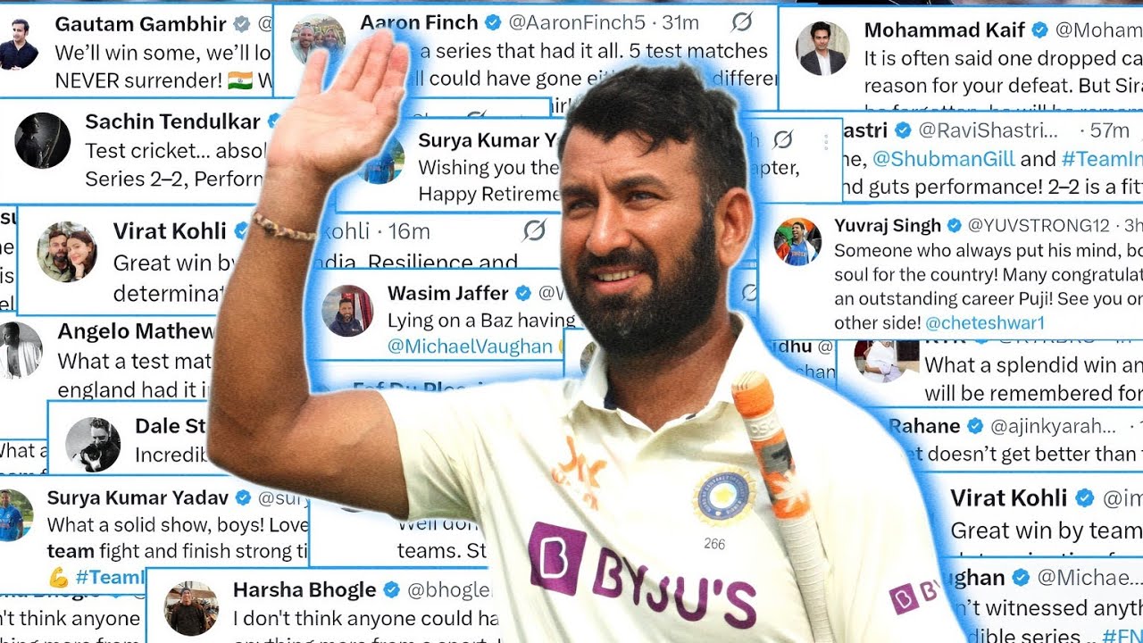 Top Cricketers react to Cheteshwar Pujara's Retirement | Twitter reaction on Pujara Retirement