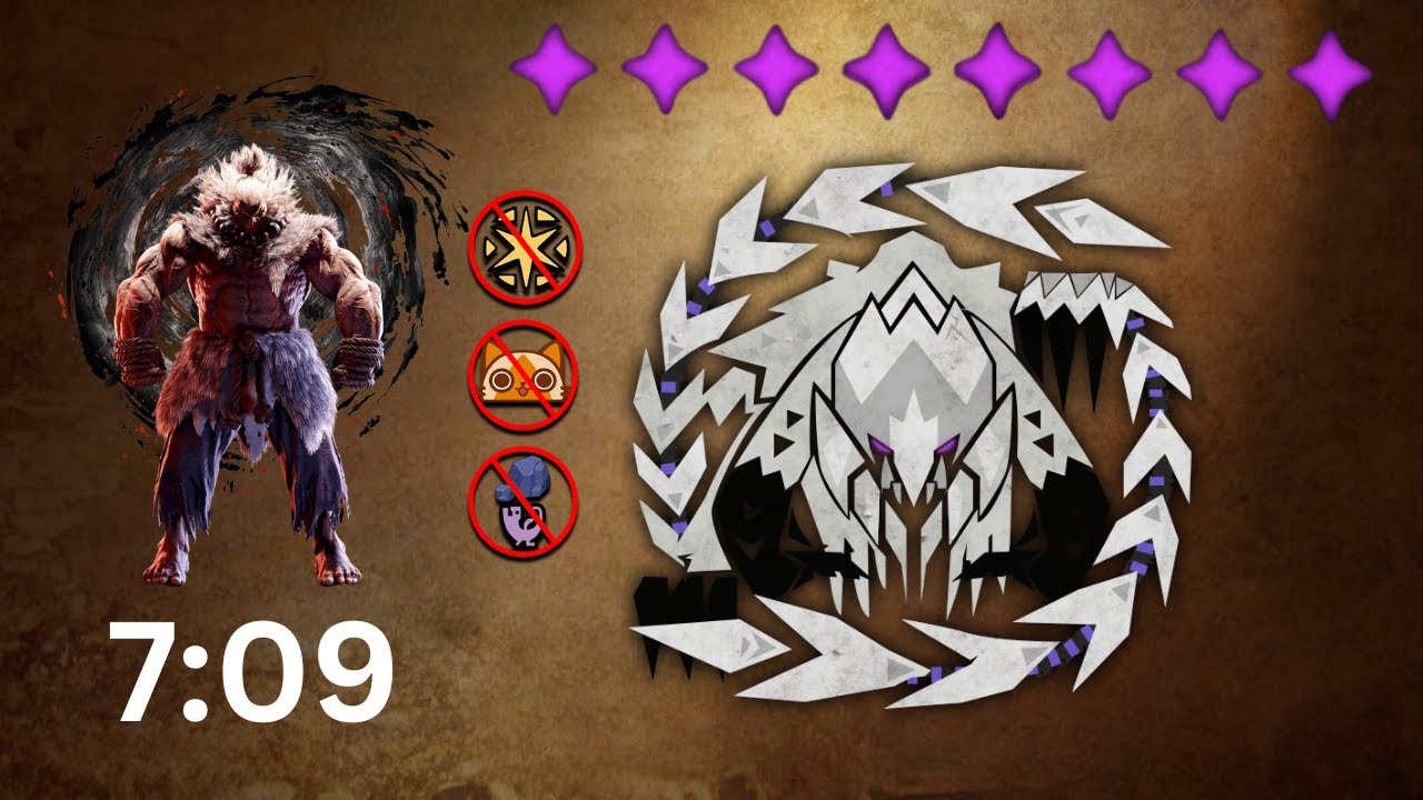 【MHWilds】Akuma vs 8★ Tempered Arkveld Solo 7:09 (no flashes/Palico | 豪鬼が7分でテンペストアークヴェルドを単独で倒す