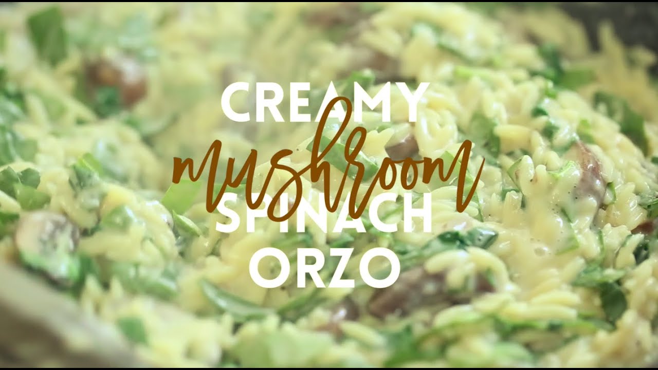 Creamy Mushroom Spinach Orzo
