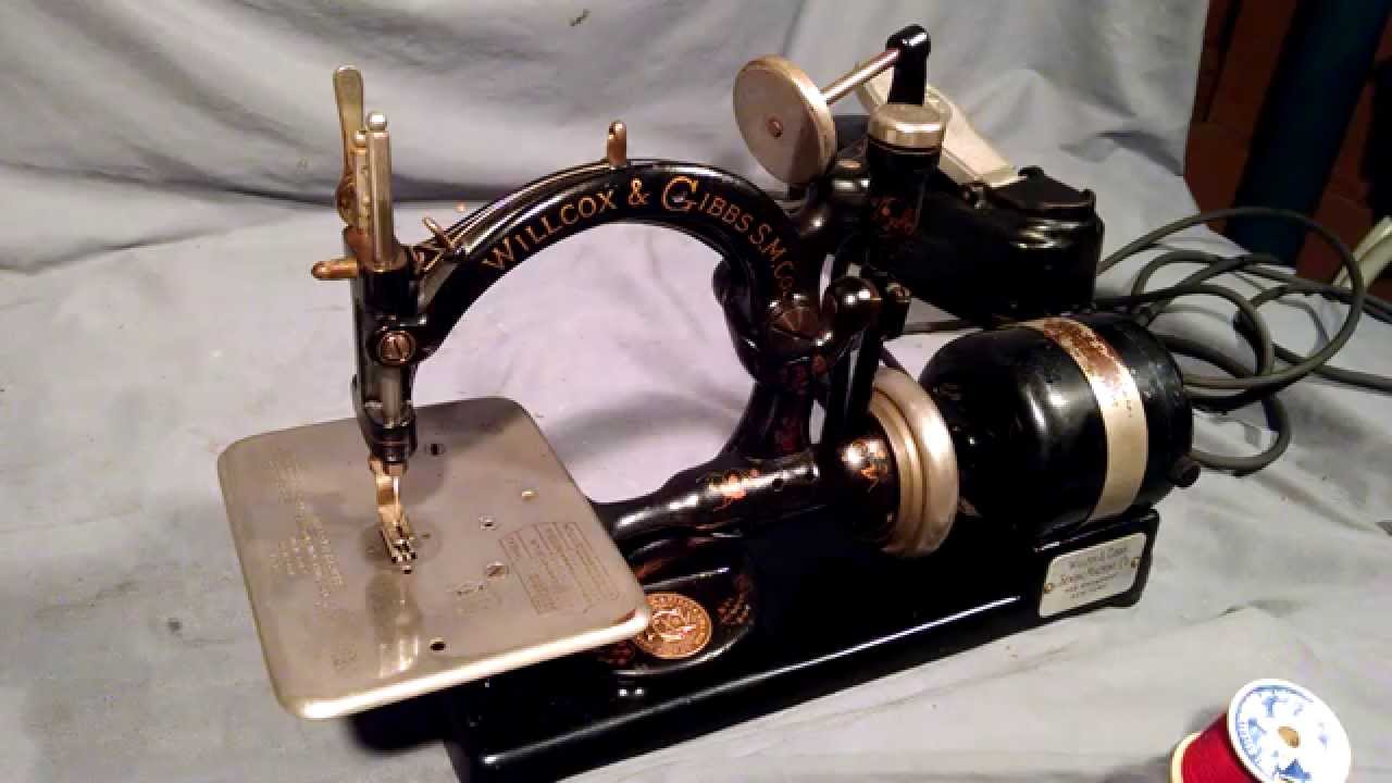 How To Thread an Antique Willcox & Gibbs W&G Chain Stitch Sewing Machine Electric Treadle Hand Crank