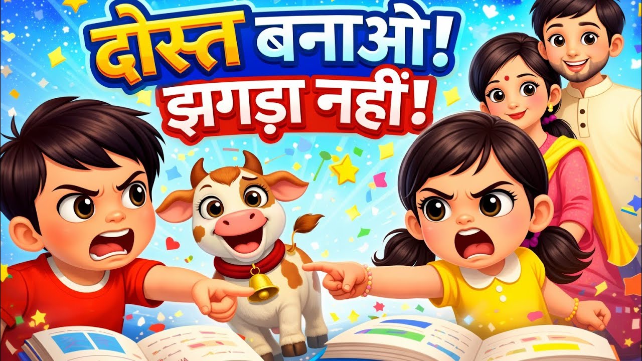 🌟 Dost Banao, Jhagda Nahi 👫 | Golu Chinki Bhai Behan Ki Pyari Kahani | Good Habits Song for Kids |