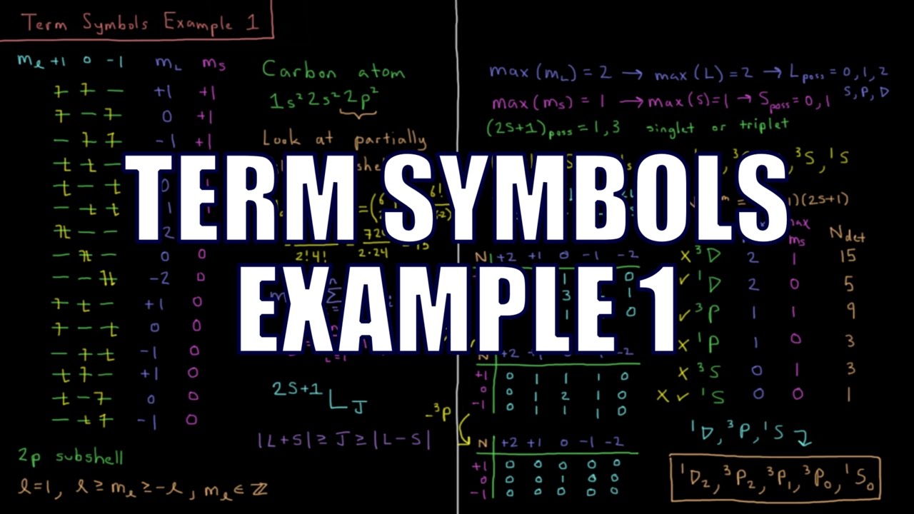 Quantum Chemistry 9.15 - Term Symbols Example 1