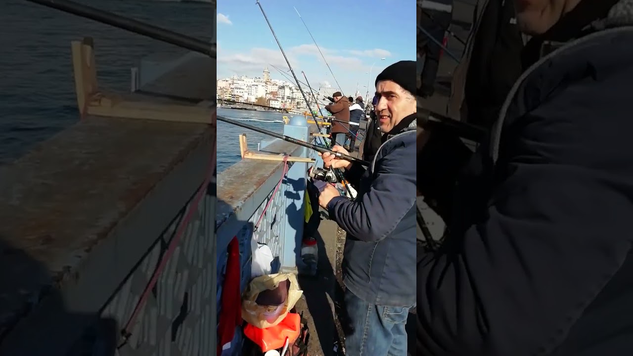 Galata köprüsü Eminönü muhteşem bir balık avı 