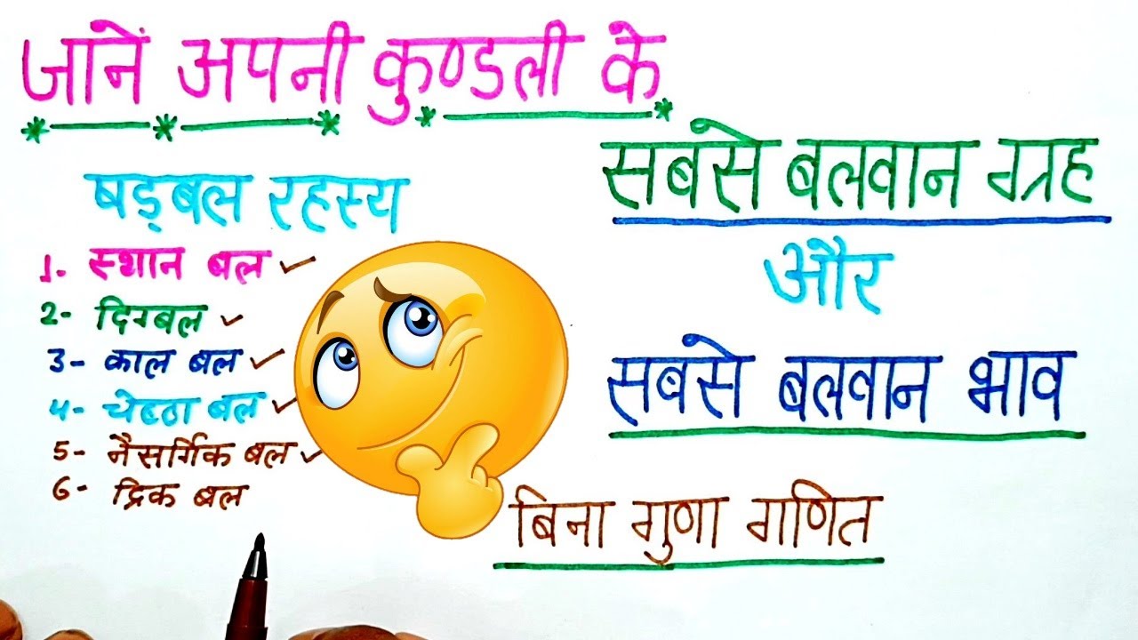 जानिये अपनी कुंडली का सबसे बलवान ग्रह और सबसे बलवान भाव और उनके लाभ,षडबल रहस्य,